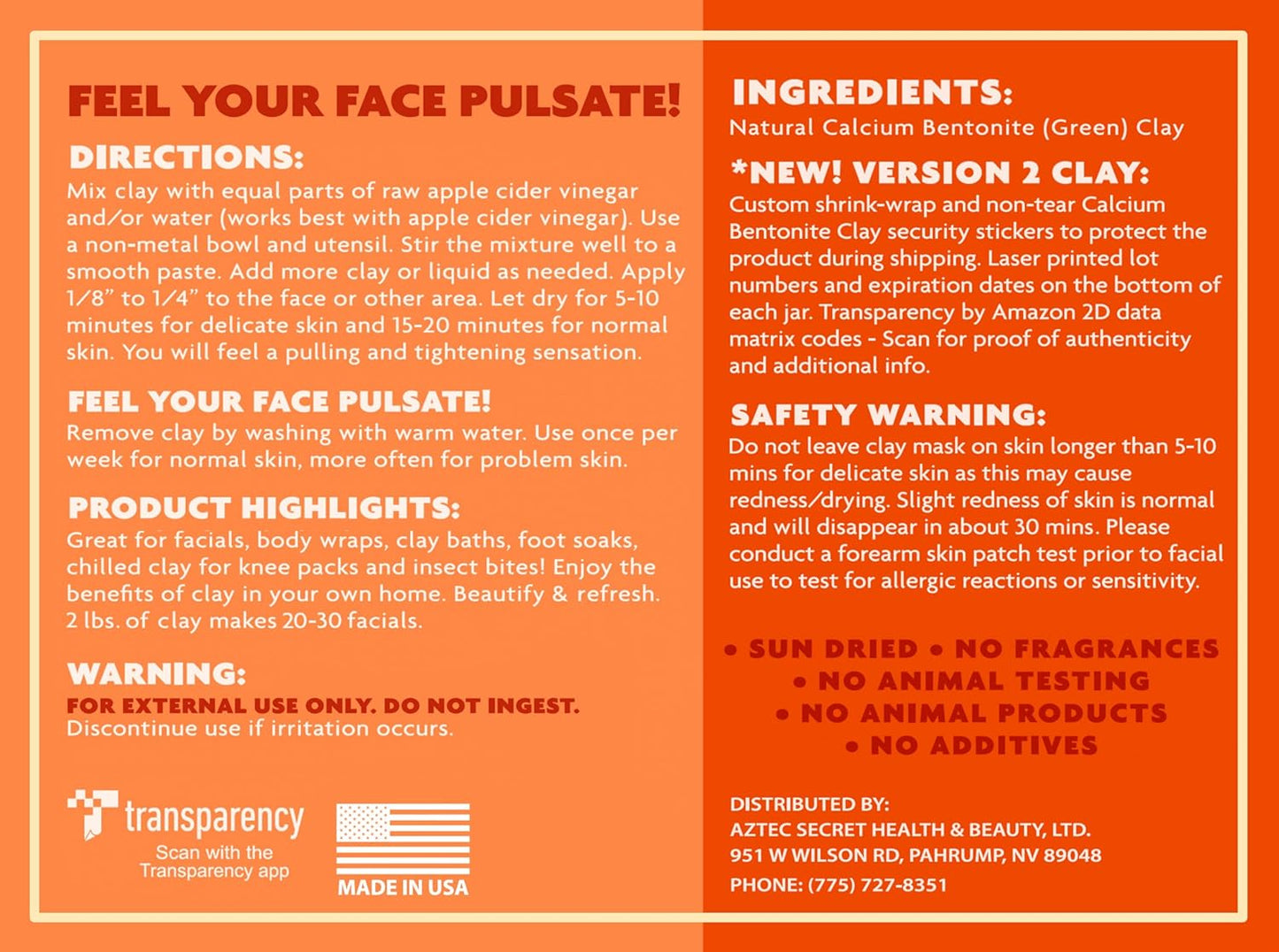 Aztec Secret– Indian Healing Clay 1 lb – Deep Pore Cleansing Facial & Body Mask – The Original 100% Natural Calcium Bentonite Clay