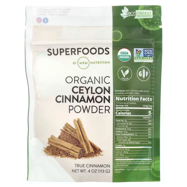 MRM Nutrition, Organic Ceylon Cinnamon Powder, 4 oz (113 g)
